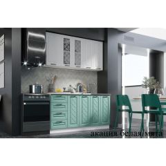 АГАВА Кухонный гарнитур (модульный) акация белая/мята в Казани - kazan.mebel24.online | фото 3