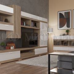 АВАНТА Гостиная (МДФ) Белый глянец холодный/Дуб сонома в Казани - kazan.mebel24.online | фото 4