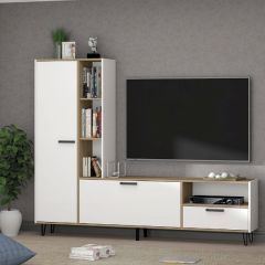 Гостиная Трикс (Дуб крафт золотой/Белый текстурный) в Казани - kazan.mebel24.online | фото