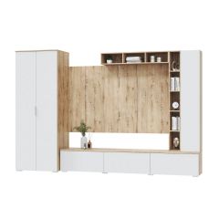 Гостинная СКАНДИ (модульная) Дуб бунратти/Белый в Казани - kazan.mebel24.online | фото 2
