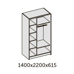 ИННЭС-5 Шкаф-купе 2-х дв. 1400 (2дв. Ф1 - венге) в Казани - kazan.mebel24.online | фото 2