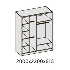 ИННЭС-5 Шкаф-купе 2-х дв. 2000 (2 дв. Ф3 - венге вст. экокожа корич) в Казани - kazan.mebel24.online | фото 2