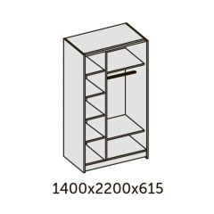 ИННЭС-5 Шкаф-купе 2-х дв.1400 (2дв. Ф3 - бодега белая вставка экокожа белая) в Казани - kazan.mebel24.online | фото 2