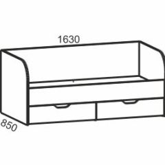 Киви №4 Кровать с ящиками (ЛДСП молочный дуб/лайм) в Казани - kazan.mebel24.online | фото 2