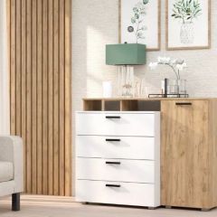 Комод №8 (Дуб Крафт Золотой/Белый) в Казани - kazan.mebel24.online | фото