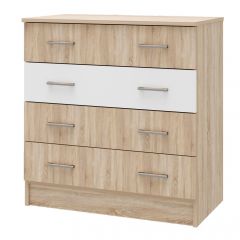 БЕАТРИС Комод К800 (Дуб Сонома светлый/Белый глянец) в Казани - kazan.mebel24.online | фото