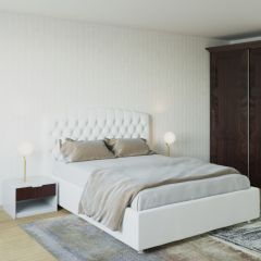 Кровать Берлин с ПМ 1200 (экокожа белая) в Казани - kazan.mebel24.online | фото 2