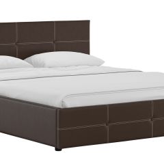 Кровать двойная Синди 160 + ортопед + ПМ + дно (арт. Марика 468 к/з (шоколад)) в Казани - kazan.mebel24.online | фото