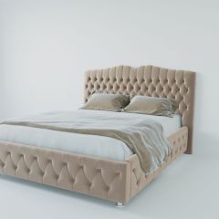 Кровать Нягань с ПМ 1400 (велюр светло-серый) в Казани - kazan.mebel24.online | фото