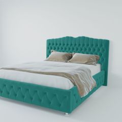 Кровать Нягань с ПМ 2000 (велюр бирюзовый) в Казани - kazan.mebel24.online | фото 2
