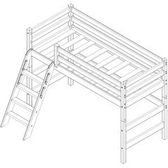 Кровать полувысокая с наклонной лестницей Соня (Вариант 6) в Казани - kazan.mebel24.online | фото 4