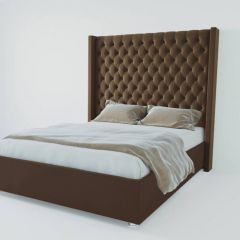 Кровать Версаль ЛЮКС с ПМ 2000 (экокожа коричневая) в Казани - kazan.mebel24.online | фото
