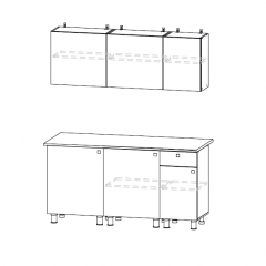 Кухонный гарнитур КГ-1 (Белый/Дуб Золотой/Чёрный) 1600 в Казани - kazan.mebel24.online | фото 3