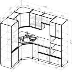 Кухонный гарнитур Ноктюрн оптима 1800х2400 мм в Казани - kazan.mebel24.online | фото 2
