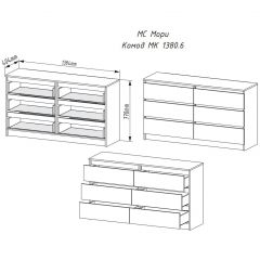 МОРИ МК 1380.6 Комод (графит) в Казани - kazan.mebel24.online | фото 3