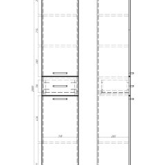 Пенал напольный Контраст 35 с верхним ящиком В1 правый АЙСБЕРГ (DA2707P) в Казани - kazan.mebel24.online | фото 5