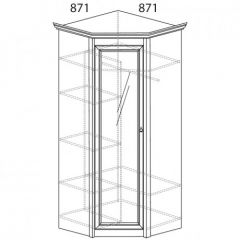 Шкаф угловой №641 "Флоренция" Фасад глухой (угол 871*871) Дуб оксфорд в Казани - kazan.mebel24.online | фото 2