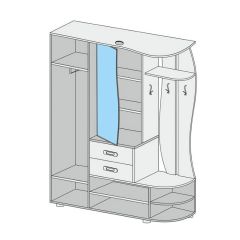 Прихожая Иннэс-1 вариант-1.6 Правая (венге/дуб белфорт) в Казани - kazan.mebel24.online | фото 2