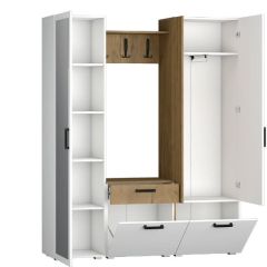 Прихожая Прайм-1 (Белый Текстурный/Дуб Крафт Золотой) в Казани - kazan.mebel24.online | фото 2