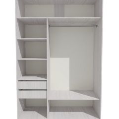 Шкаф-купе 1300 серии SILVER S1+S1+B2+PL2 (2 ящика+1 штанга+1 полка) профиль «Серебро» в Казани - kazan.mebel24.online | фото 2