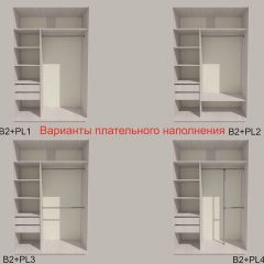 Шкаф-купе 1300 серии SILVER S1+S1+B2+PL2 (2 ящика+1 штанга+1 полка) профиль «Серебро» в Казани - kazan.mebel24.online | фото 6