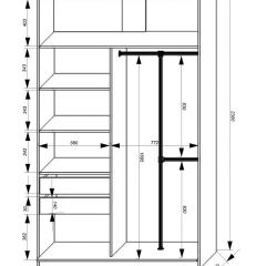 Шкаф-купе 1400 серии SOFT D8+D2+B2+PL4 (2 ящика+F обр.штанга) профиль «Графит» в Казани - kazan.mebel24.online | фото 3