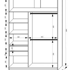 Шкаф-купе 1600 серии SOFT D8+D2+B2+PL4 (2 ящика+F обр.штанга) профиль «Графит» в Казани - kazan.mebel24.online | фото 2