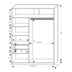 Шкаф-купе 1700 серии NEW CLASSIC K3+K3+B2+PL1 (2 ящика+1 штанга) профиль «Капучино» в Казани - kazan.mebel24.online | фото 3
