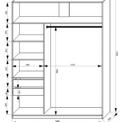 Шкаф-купе 1800 серии SOFT D1+D3+B2+PL1 (2 ящика+1штанга) профиль «Графит» в Казани - kazan.mebel24.online | фото 3