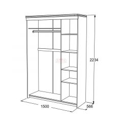 Шкаф-купе 3-х дверный Ольга-13 (1500) в Казани - kazan.mebel24.online | фото 2