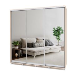 МАРТИН Шкаф-купе с зеркалами Млечный дуб (2200*450) М423 в Казани - kazan.mebel24.online | фото