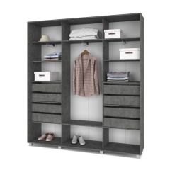 МАРТИН Шкаф-купе с зеркалом Камень темный (2200*450) М422 в Казани - kazan.mebel24.online | фото 4