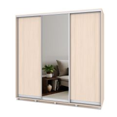 МАРТИН Шкаф-купе с зеркалом Млечный дуб (2200*450) М422 в Казани - kazan.mebel24.online | фото