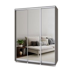 РОЛАНД Шкаф-купе с зеркалами Анкор темный (450*1700)  Р473 в Казани - kazan.mebel24.online | фото