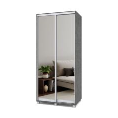 РОЛАНД Шкаф-купе с зеркалами Камень темный (450*1000) Р403 в Казани - kazan.mebel24.online | фото