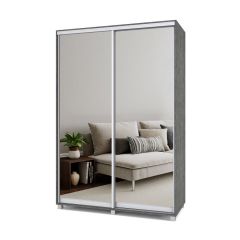 РОЛАНД Шкаф-купе с зеркалами Камень темный (450*1500) Р453 в Казани - kazan.mebel24.online | фото 2