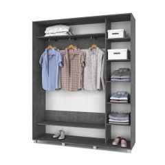 РОЛАНД Шкаф-купе с зеркалами Камень темный (450*1800) Р483 в Казани - kazan.mebel24.online | фото 2