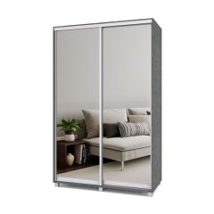 РОЛАНД Шкаф-купе с зеркалами Камень темный (600*1400) Р643 в Казани - kazan.mebel24.online | фото