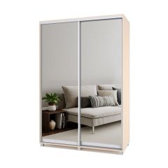 РОЛАНД Шкаф-купе с зеркалами Млечный дуб (450*1500) Р453 в Казани - kazan.mebel24.online | фото