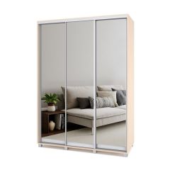РОЛАНД Шкаф-купе с зеркалами Млечный дуб (450*1600) Р463 в Казани - kazan.mebel24.online | фото 2