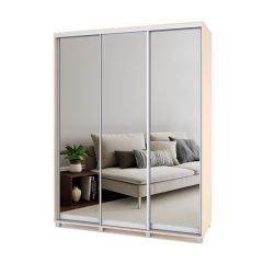 РОЛАНД Шкаф-купе с зеркалами Млечный дуб (450*1700)  Р473 в Казани - kazan.mebel24.online | фото