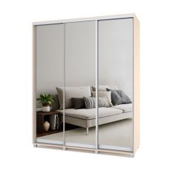 РОЛАНД Шкаф-купе с зеркалами Млечный дуб (450*1800) Р483 в Казани - kazan.mebel24.online | фото