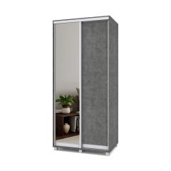РОЛАНД Шкаф-купе с зеркалом Камень темный (450*1000) Р402 в Казани - kazan.mebel24.online | фото 2