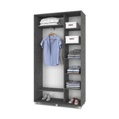РОЛАНД Шкаф-купе с зеркалом Камень темный (450*1200) Р422 в Казани - kazan.mebel24.online | фото 2