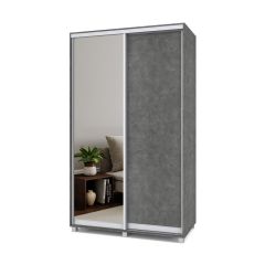 РОЛАНД Шкаф-купе с зеркалом Камень темный (450*1300) Р432 в Казани - kazan.mebel24.online | фото 2
