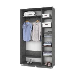 РОЛАНД Шкаф-купе с зеркалом Камень темный (450*1300) Р432 в Казани - kazan.mebel24.online | фото 3
