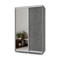 РОЛАНД Шкаф-купе с зеркалом Камень темный (450*1400) Р442 в Казани - kazan.mebel24.online | фото 2