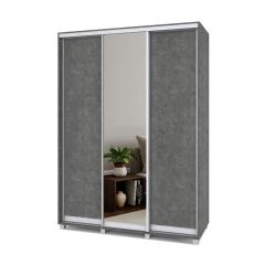 РОЛАНД Шкаф-купе с зеркалом Камень темный (450*1600) Р462 в Казани - kazan.mebel24.online | фото 2