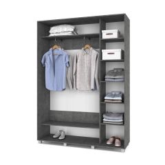 РОЛАНД Шкаф-купе с зеркалом Камень темный (450*1600) Р462 в Казани - kazan.mebel24.online | фото 3