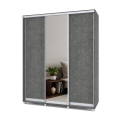 РОЛАНД Шкаф-купе с зеркалом Камень темный (600*1800) Р682 в Казани - kazan.mebel24.online | фото